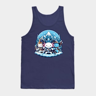 Cute Kawaii Axolotl Fun RPG Fantasy Humor Sarcastic Parody Gag Joke Funny Novelty Tank Top